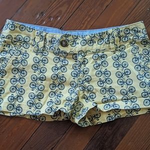 Bicycle Print Canvas Shorts